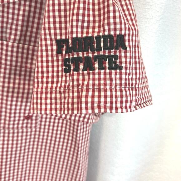 FSU Florida State Seminoles Columbia PFG Red Checked Gingham Men’s XL - Picture 4 of 7